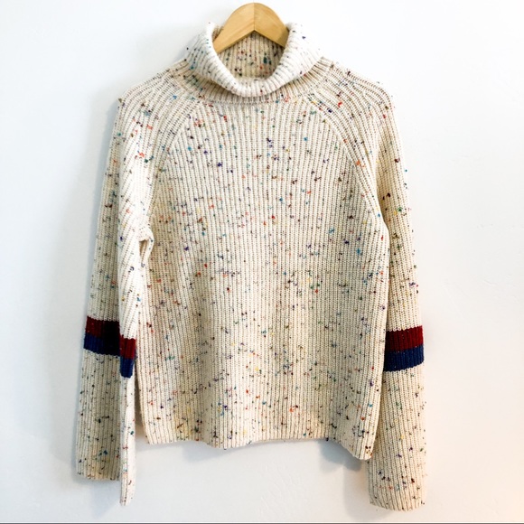Roolee Sweaters - Cream turtleneck bell sleeved sweater